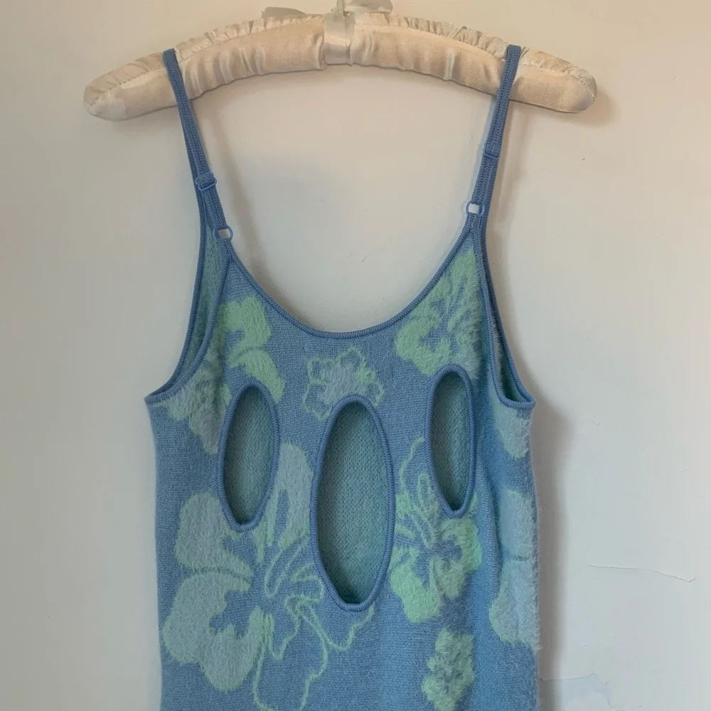House Of Sunny Blue Crush Knit Midi Slip Dress